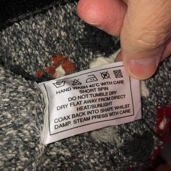 Tulchan Womens Large Gray Heather Flower Embroidered Cardigan Sweater Sz L - Picture 11 of 11